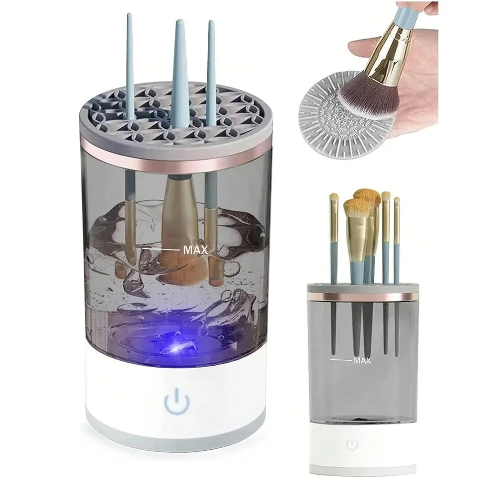 Limpiador de cepillos eléctricos 2 en 1: Lavado y secado en segundos